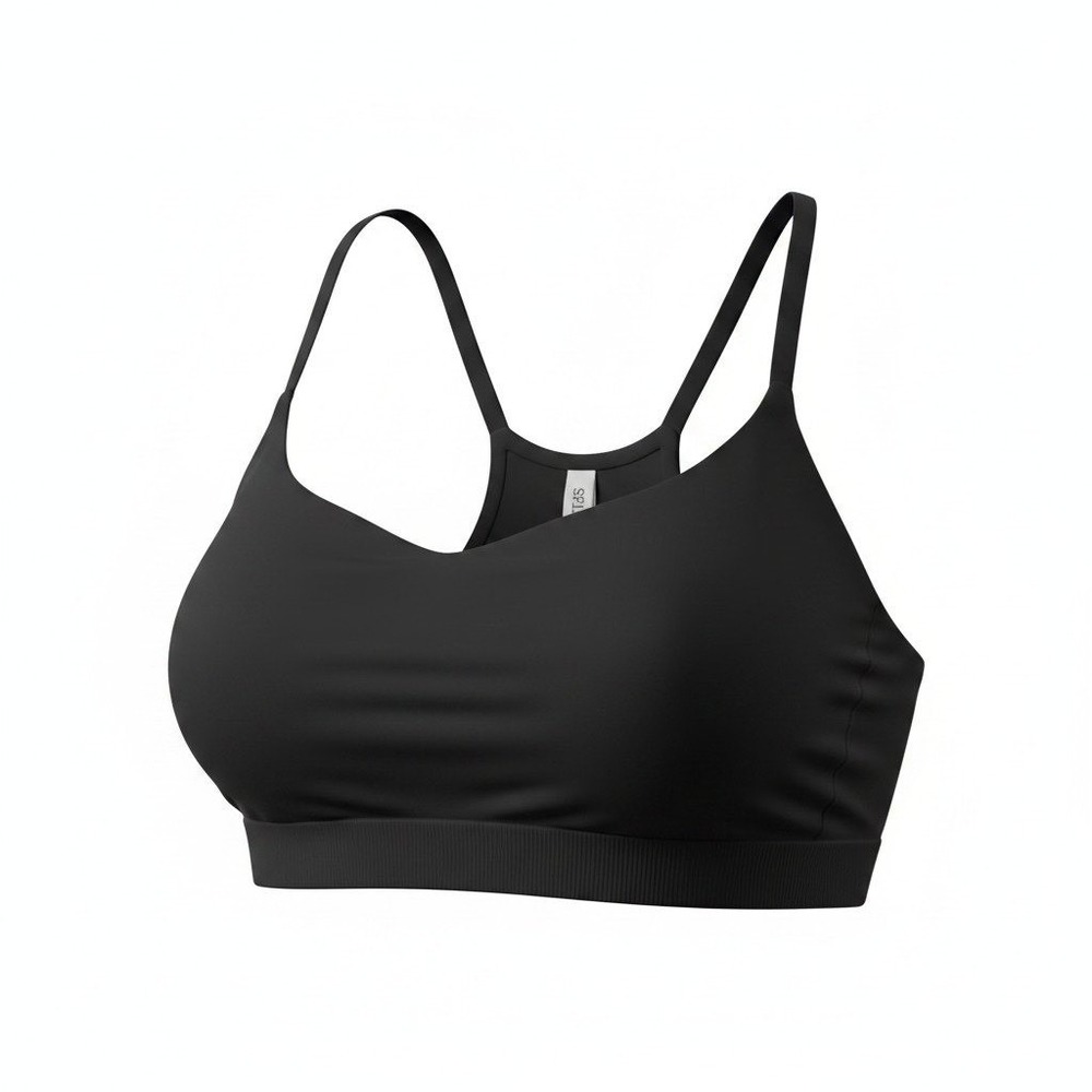 Splits59 Loren Bra Women M/L Black Seamless Ribbed Activewear